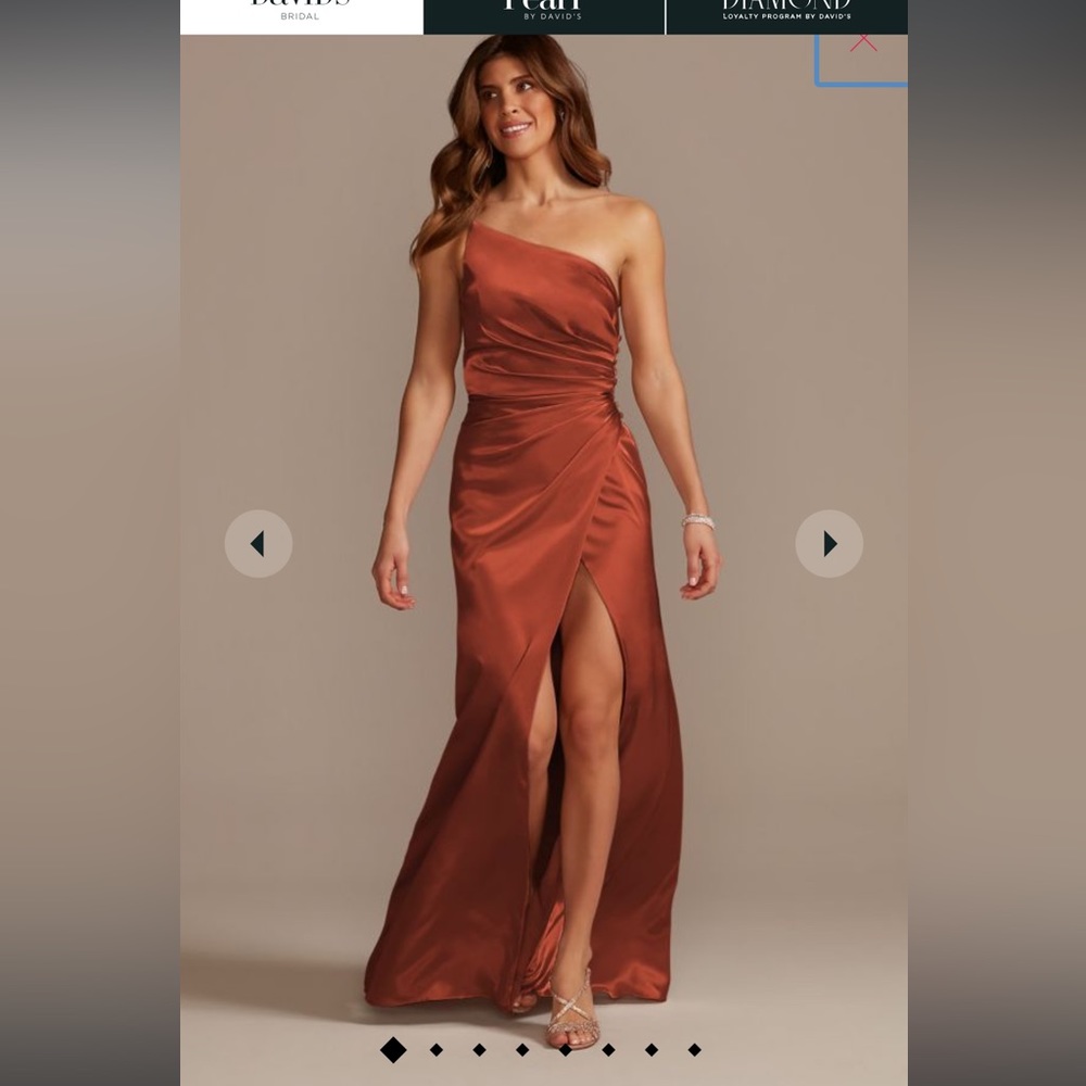 charmeuse draped one-shoulder bridesmaid dress size 16